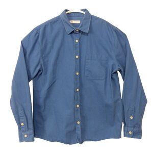 ZARA denim shirt mens M Medium blue jean button long sleeve casual cotton